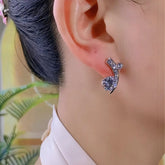 14K Gold-Plated Elegant Zircon Moon Star Stud Earrings - elegant gold star earrings