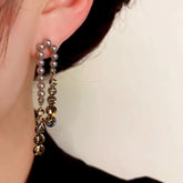 14K Gold-Plated Elegant Zircon Pearl Earrings - elegant gold pearl earrings