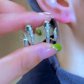 14K Gold-Plated Elegant Zircon Snake-Design Earrings - elegant Snake Design Earrings