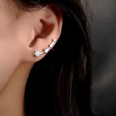 14K Gold-Plated Elegant Zircon Star Crawler Earrings - elegant Star Crawler Earrings