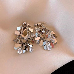 14K Gold-Plated Elegant Zircon Tassel Earrings - elegant Art Deco Tassel Earrings