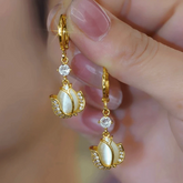 14K Gold-Plated Elegant Zircon Tulip Earrings - elegant Zircon Tulip Earrings