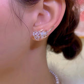 14K Gold-Plated Elegant Zircon Wheat Crawler Earrings - elegant Wheat Crawler Earrings