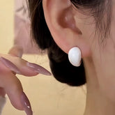 14K Gold-Plated Elegant Zircon White Glaze Earrings - elegant White Glaze Earrings