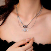 14K Gold-Plated Exquisite Saturn Pendant Necklace - beautiful Saturn Pendant Necklace