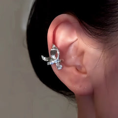Angled view of the 14K Gold-Plated Fishtail Ear Bone Clips ( 1 Pair )
