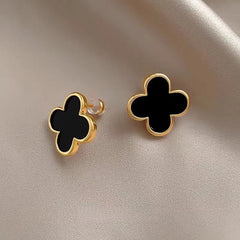 Close-up detail of the sparkling zircons and plating on the Red Clover Studs