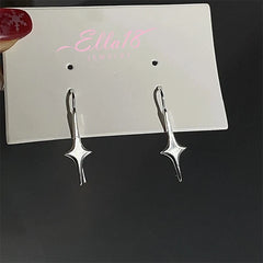 Close-up detail of the sparkling zircons and plating on the Star Ear Hooks