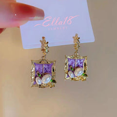 Angled view of the 14K Gold-Plated Garden Baroque Natural Pearl Earrings