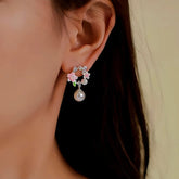 14K Gold-Plated Garland Pearl Earrings - elegant Garland Pearl Earrings