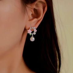 14K Gold-Plated Garland Pearl Earrings - elegant Garland Pearl Earrings