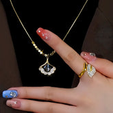 14K Gold-Plated Ginkgo Leaf Necklaces - beautiful Ginkgo Leaf Necklace