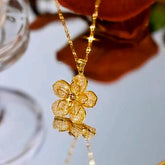 14K Gold-Plated Golden Flower Necklace - beautiful Golden Flower Necklace