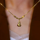 14K Gold-Plated Gourd Necklace - beautiful Gourd Luck Necklace