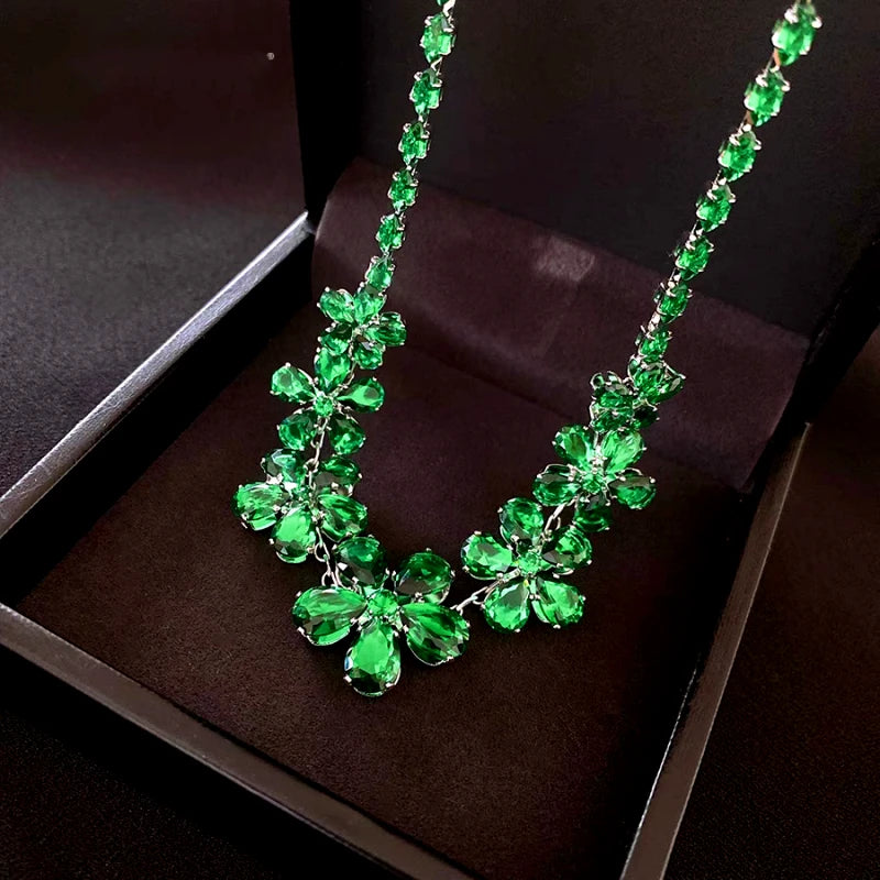 The perfect Green Zircon Set for layering or wearing as a statement piece