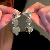 14K Gold-Plated Heart-Design Earrings - elegant Textured Heart Dangle