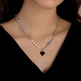 14K Gold-Plated Heart Pendant Pearl Necklace - beautiful Heart Pearl Necklace