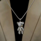 14K Gold-Plated Hip-Hop Bear Long Necklace - beautiful Teddy Bear Necklace