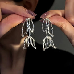 14K Gold-Plated Hollow Tulip Earrings - elegant Hollow Tulip Earrings