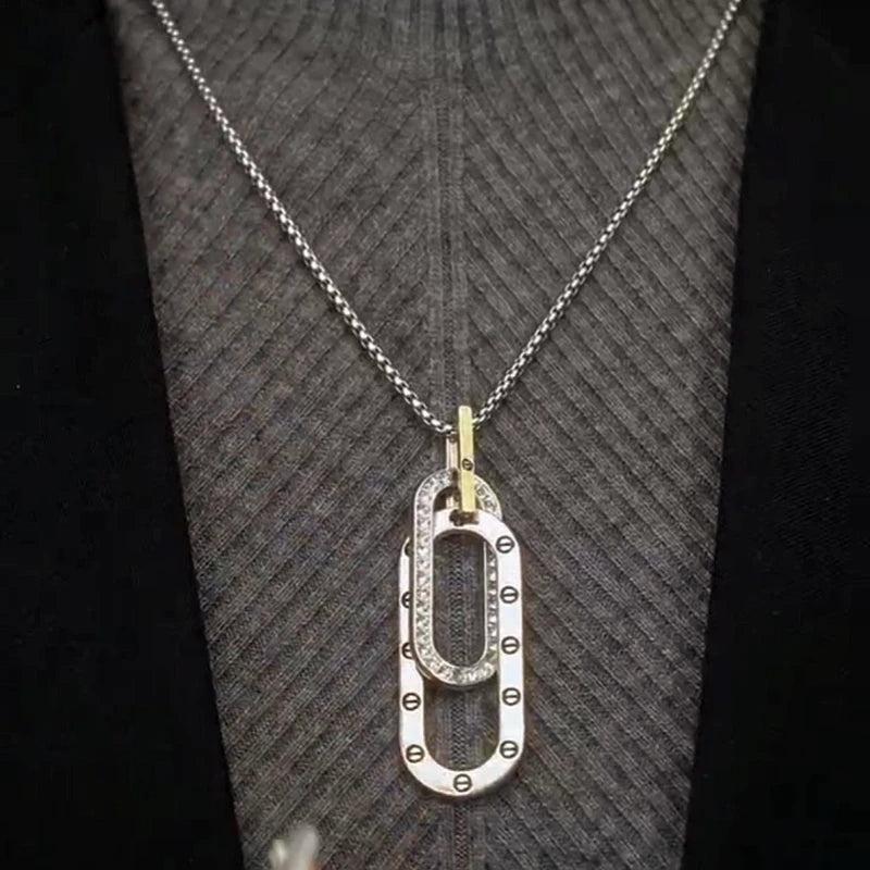 14K Gold-Plated Interlocking Necklace - beautiful Interlocking Circles