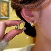 14K Gold-Plated LOVE Letter Earrings - elegant LOVE Letter Hoops