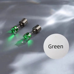 Angled view of the 14K Gold-Plated Led Light Earrings