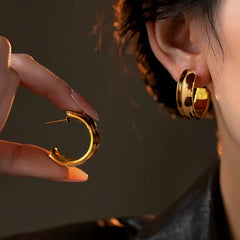 Close-up detail of the sparkling zircons and plating on the Leopard C-Hoops