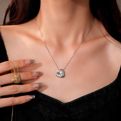 14K Gold-Plated Love Letter Heart Necklace - beautiful Love Script Necklace