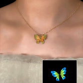 14K Gold-Plated Luminous Butterfly Necklace - beautiful Luminous Butterfly