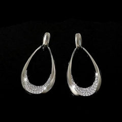 Angled view of the 14K Gold-Plated Luxury Big Water Drop Earrings