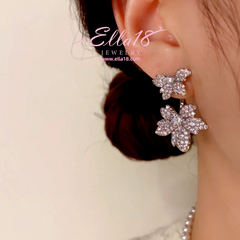 14K Gold-Plated Luxury Design Zircon Diamond Maple Leaf Earrings - elegant Maple Leaf Earrings
