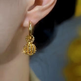 14K Gold-Plated Luxury Diamond Ball Earrings - elegant Diamond Ball Earrings