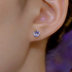 Model showcasing the dangle and style of the 14K Gold-Plated Luxury Diamond Double Pearl Earrings