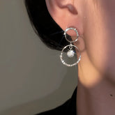 14K Gold-Plated Luxury Diamond Hoop Earrings - elegant Wide Diamond Hoops