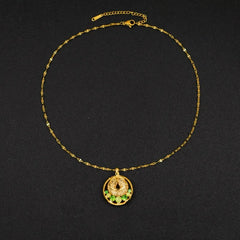 Close-up of the pendant and clasp on the Cat's Eye Necklace