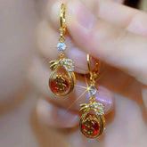 14K Gold-Plated Luxury Lucky Rich Bag Earrings - elegant Lucky Bag Earrings