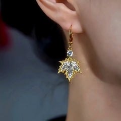 14K Gold-Plated Luxury Maple Leaf Earrings - elegant Maple Leaf Earrings