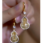 14K Gold-Plated Luxury Mesh Gourd Earrings - elegant Mesh Gourd Earrings