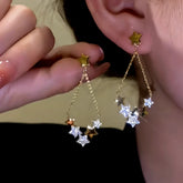 14K Gold-Plated Luxury Star Tassel Earrings - elegant Star Tassel Earrings