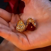 14K Gold-Plated Luxury Wine Red Glaze Earrings - elegant Red Glaze Earrings