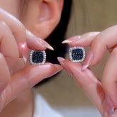 14K Gold-Plated Luxury Zircon Blue Stud Earrings - elegant Zircon Blue Studs