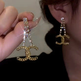 14K Gold-Plated Luxury Zircon Diamond C-Shaped Earrings - elegant C-Shaped Diamond Earrings