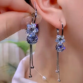 14K Gold-Plated Luxury Zircon Diamond Flower Earrings - elegant Zircon Flower Earrings