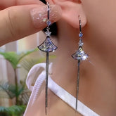 14K Gold-Plated Luxury Zircon Diamond French Style Ear Hook Earrings - elegant French Style Ear Hooks