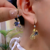 14K Gold-Plated Luxury Zircon Diamond Golden Bear Ear Hook Earrings - elegant Golden Bear Ear Hooks