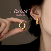 14K Gold-Plated Luxury Zircon Diamond Hoop Earrings - elegant Zircon Diamond Hoops