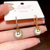 14K Gold-Plated Luxury Zircon Diamond Letter D Earrings - elegant Letter D Earrings