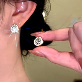 14K Gold-Plated Luxury Zircon Diamond Little Hoop Earrings - elegant Little Hoop Earrings