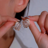 14K Gold-Plated Luxury Zircon Diamond Square Stud Earrings - elegant Zircon Square Studs
