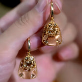 14K Gold-Plated Luxury Zircon Doube-Layer Square Tassel Earrings - elegant Square Tassel Earrings